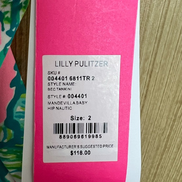 NWT Lilly Pulitzer Mandevilla Baby Hip Nautic tank swimwear Bec Tankini - Picture 2 of 3